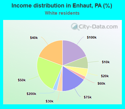 Income distribution in Enhaut, PA (%)