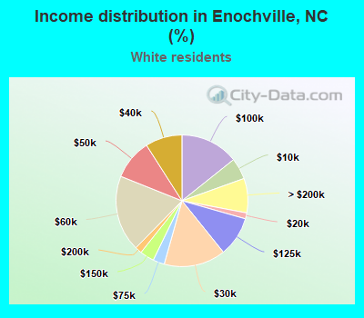 Income distribution in Enochville, NC (%)