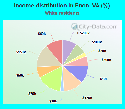 Income distribution in Enon, VA (%)