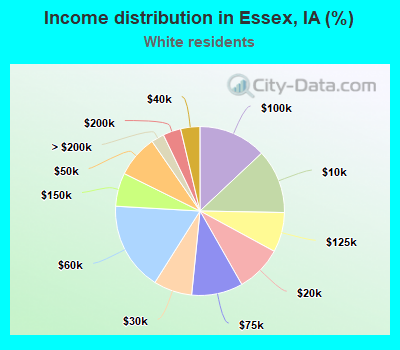 Income distribution in Essex, IA (%)