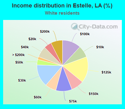 Income distribution in Estelle, LA (%)