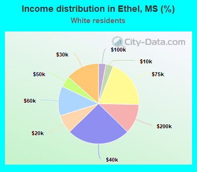 Income distribution in Ethel, MS (%)