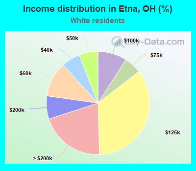 Income distribution in Etna, OH (%)