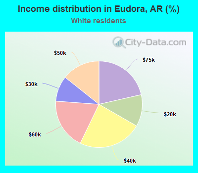 Income distribution in Eudora, AR (%)