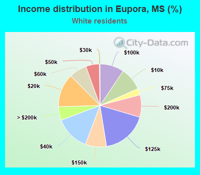 Income distribution in Eupora, MS (%)