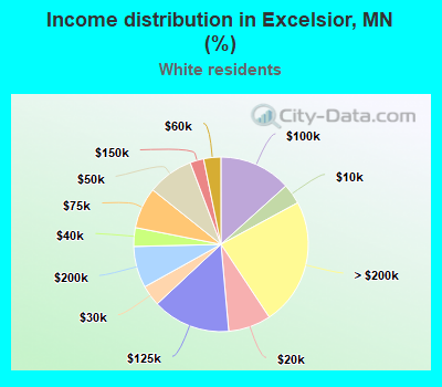 Income distribution in Excelsior, MN (%)