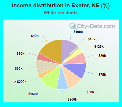 Income distribution in Exeter, NE (%)