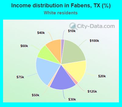 Income distribution in Fabens, TX (%)