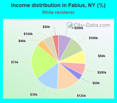 Income distribution in Fabius, NY (%)
