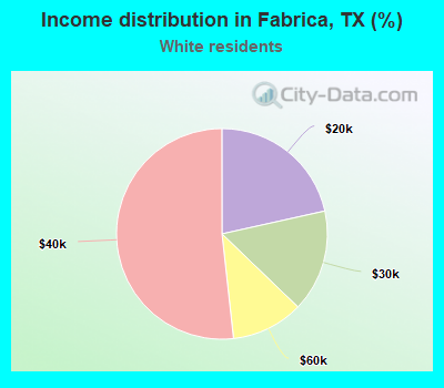 Income distribution in Fabrica, TX (%)