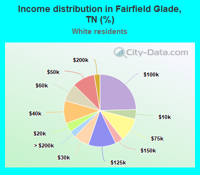 Income distribution in Fairfield Glade, TN (%)