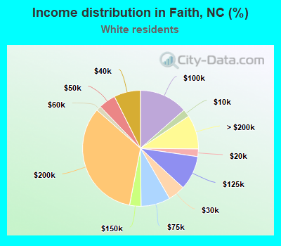 Income distribution in Faith, NC (%)