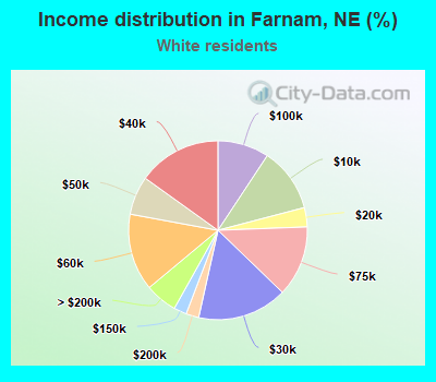 Income distribution in Farnam, NE (%)