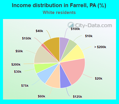 Income distribution in Farrell, PA (%)
