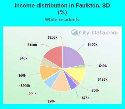 Income distribution in Faulkton, SD (%)