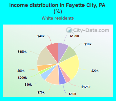 Income distribution in Fayette City, PA (%)
