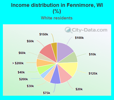 Income distribution in Fennimore, WI (%)