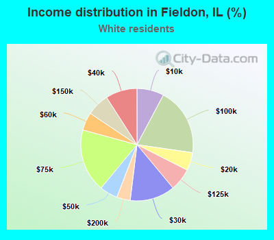 Income distribution in Fieldon, IL (%)