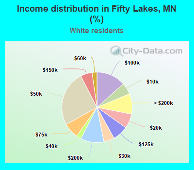 Income distribution in Fifty Lakes, MN (%)