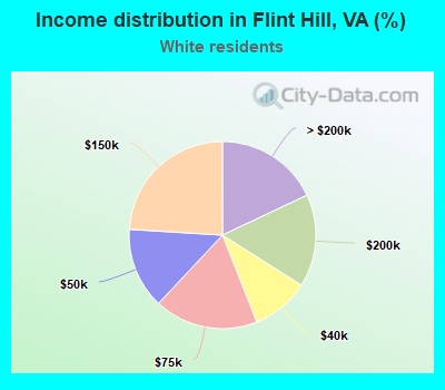 Income distribution in Flint Hill, VA (%)