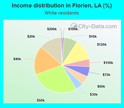 Income distribution in Florien, LA (%)