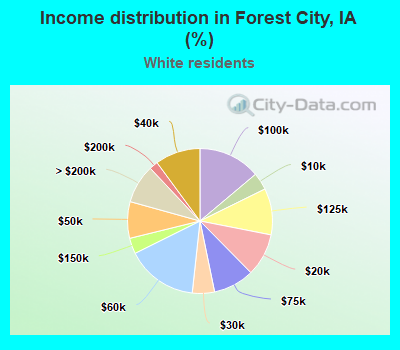 Income distribution in Forest City, IA (%)