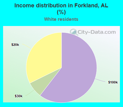Income distribution in Forkland, AL (%)