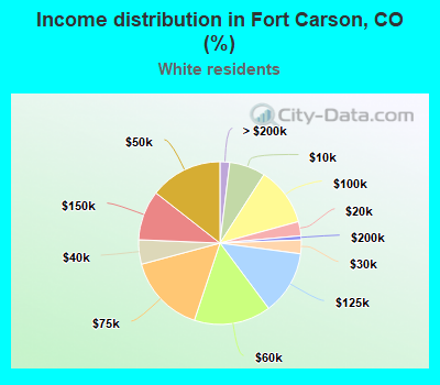 Income distribution in Fort Carson, CO (%)