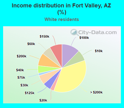 Income distribution in Fort Valley, AZ (%)