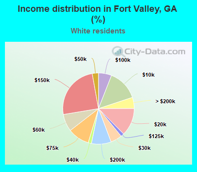 Income distribution in Fort Valley, GA (%)