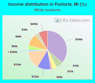 Income distribution in Fostoria, MI (%)