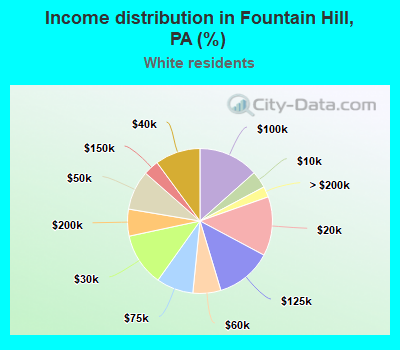 Income distribution in Fountain Hill, PA (%)