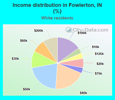 Income distribution in Fowlerton, IN (%)