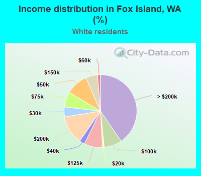 Income distribution in Fox Island, WA (%)