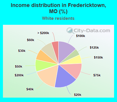 Income distribution in Fredericktown, MO (%)