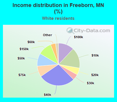 Income distribution in Freeborn, MN (%)