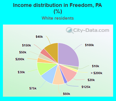 Income distribution in Freedom, PA (%)