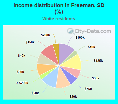 Income distribution in Freeman, SD (%)