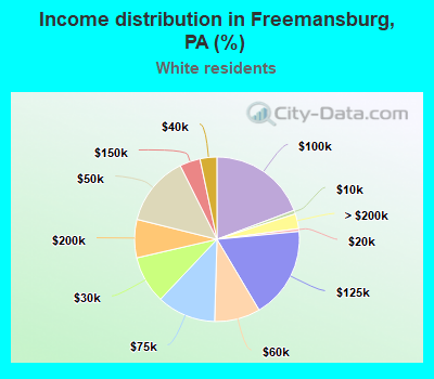Income distribution in Freemansburg, PA (%)