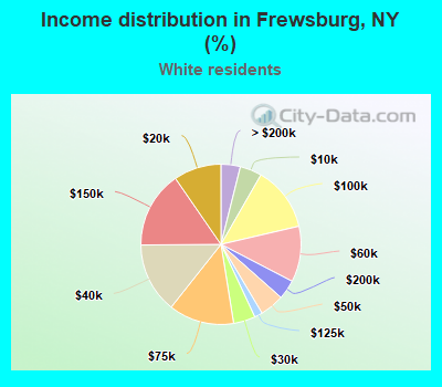 Income distribution in Frewsburg, NY (%)