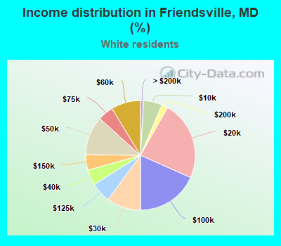 Income distribution in Friendsville, MD (%)