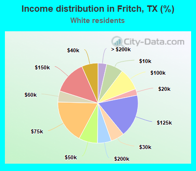 Income distribution in Fritch, TX (%)