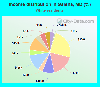 Income distribution in Galena, MD (%)