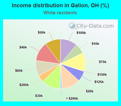 Income distribution in Galion, OH (%)