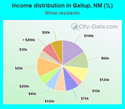 Income distribution in Gallup, NM (%)