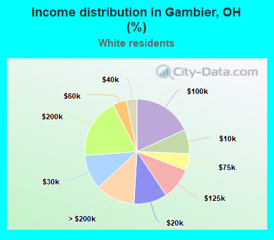 Income distribution in Gambier, OH (%)