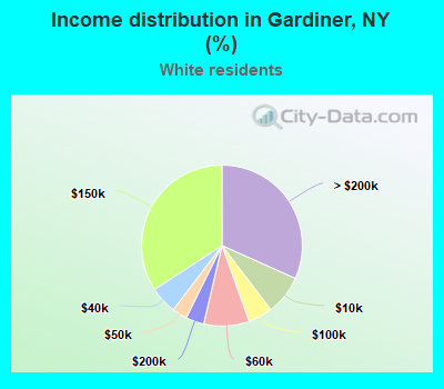 Income distribution in Gardiner, NY (%)