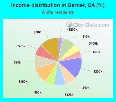 Income distribution in Garnet, CA (%)