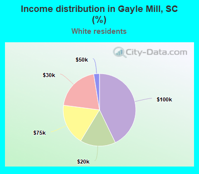 Income distribution in Gayle Mill, SC (%)