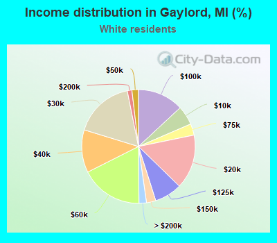 Income distribution in Gaylord, MI (%)